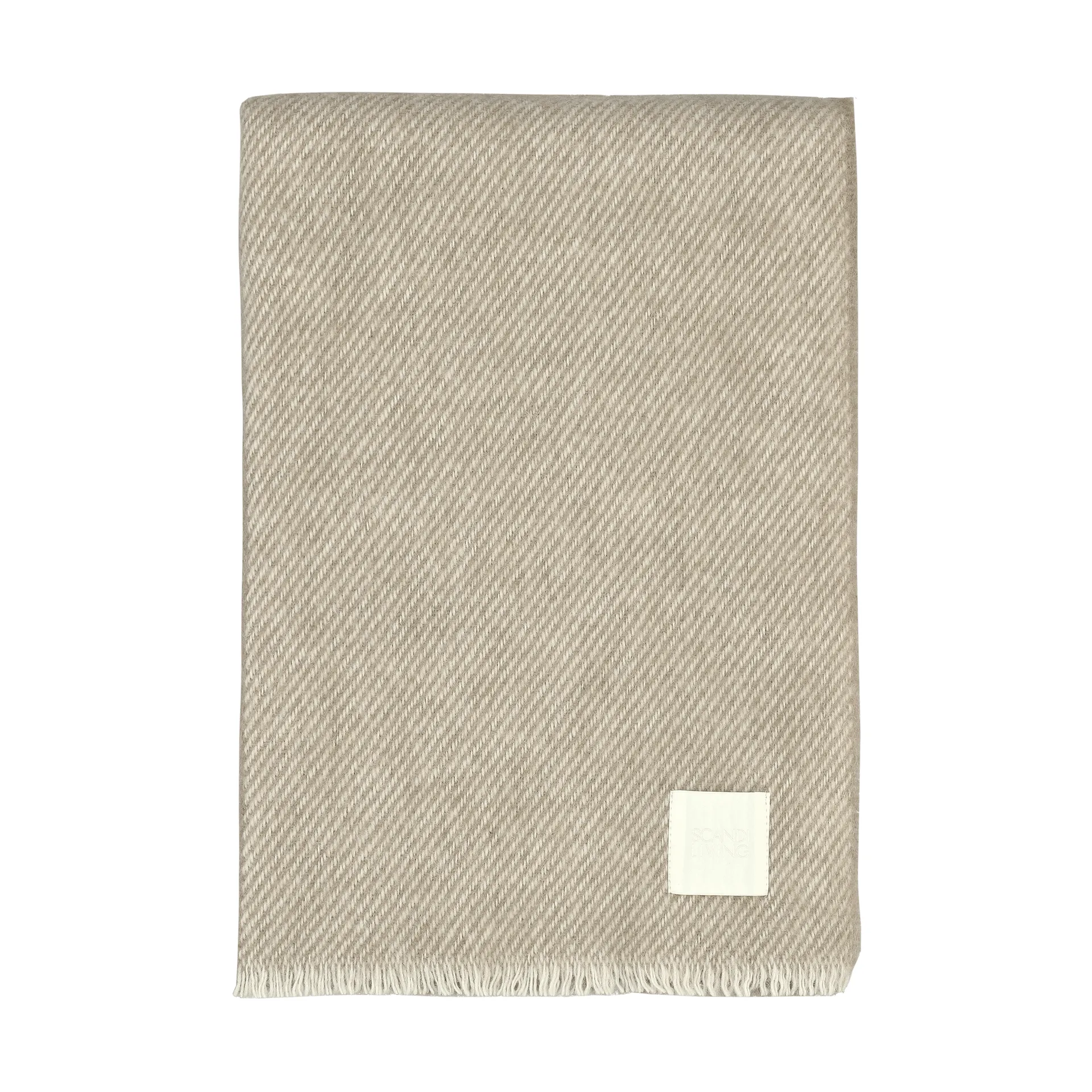 Row plaid in lana a righe, Beige, 120x185 cm Scandi Living