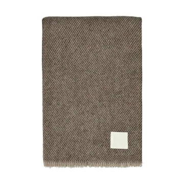 Row plaid in lana a righe - Marrone, 120x185 cm - Scandi Living