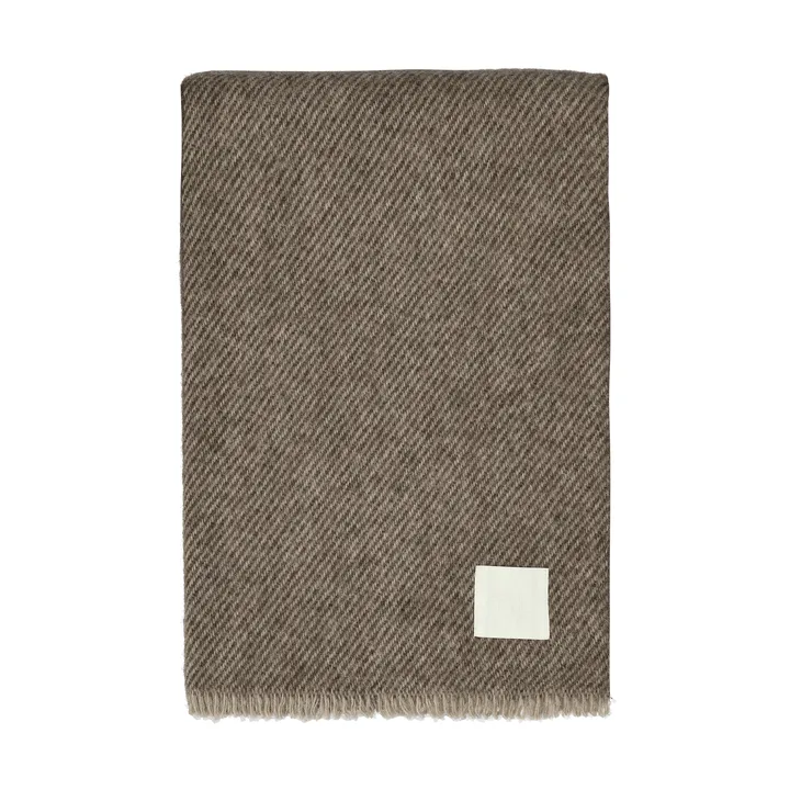 Row plaid in lana a righe - Marrone, 120x185 cm - Scandi Living