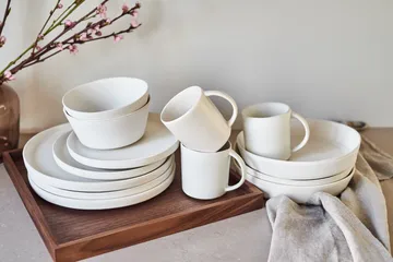 Sandsbro piattino bianco sporco, Ø20 cm, set da 6 - Scandi Living