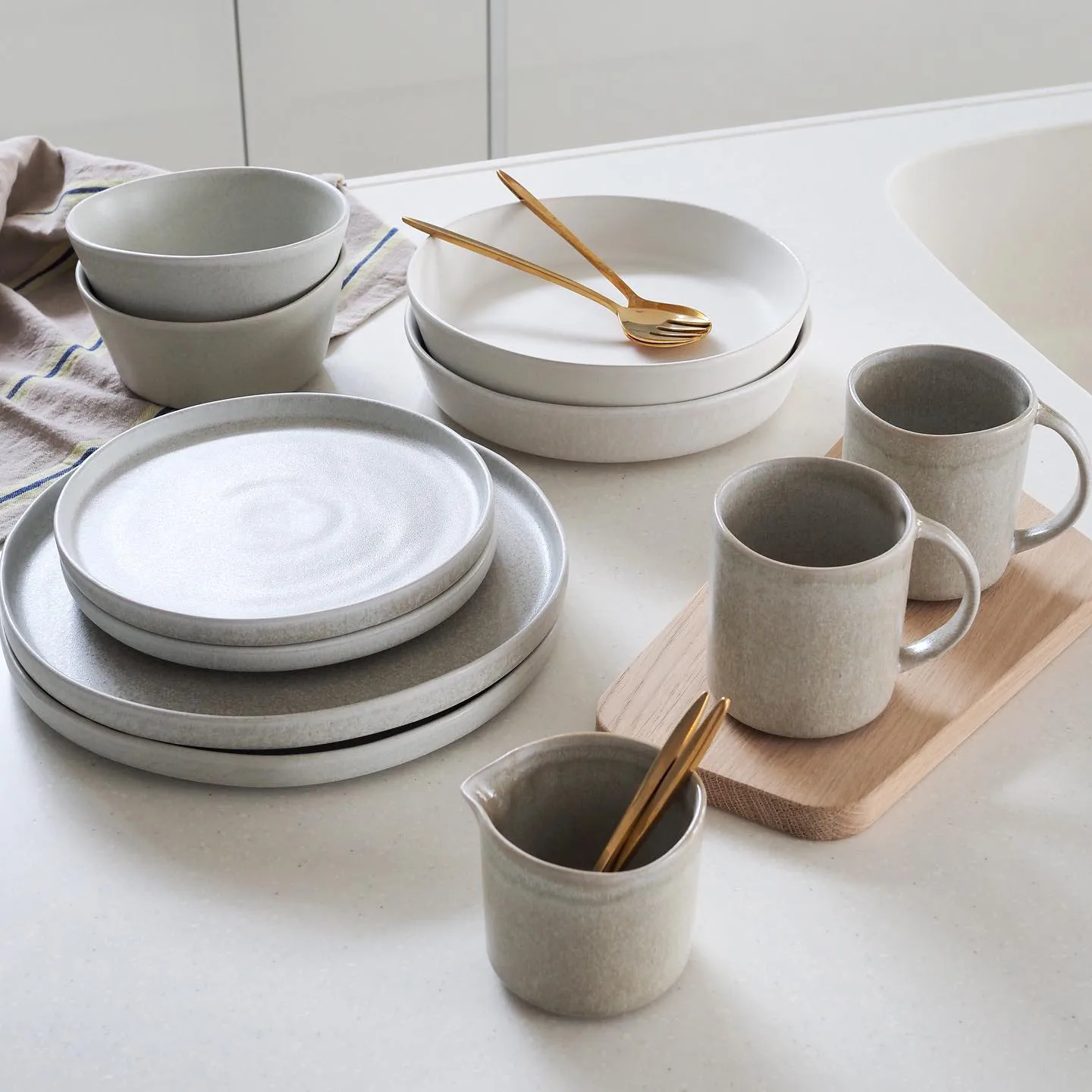 Sandsbro piatto pasta bianco sporco, Ø23 cm, set da 4,  Scandi Living