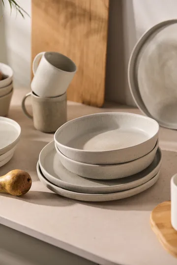 Sandsbro piatto pasta grigio chiaro, Ø23 cm, set da 4 - Scandi Living