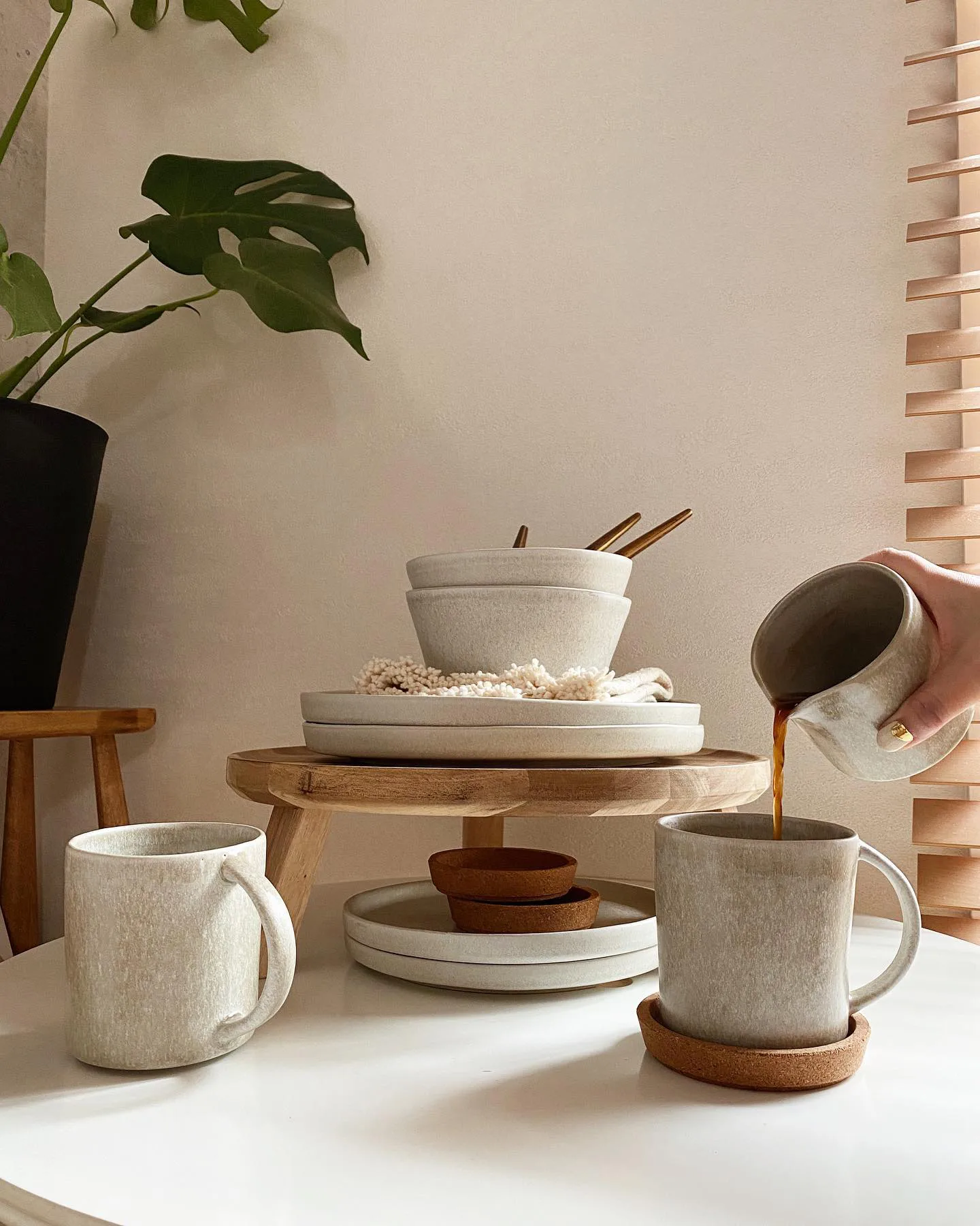 Sandsbro piatto pasta grigio chiaro, Ø23 cm, set da 4 Scandi Living