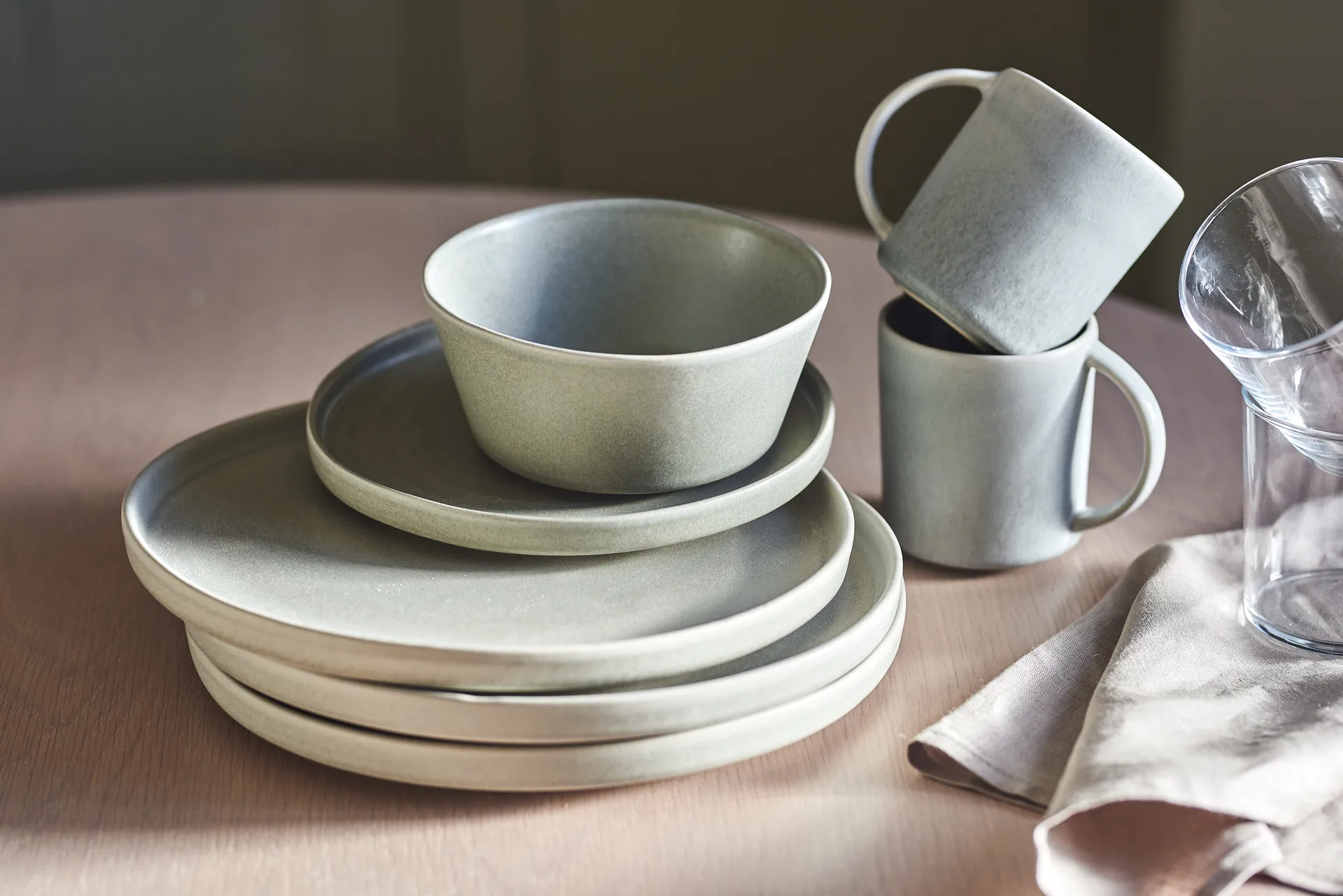 Sandsbro piatto piano grigio chiaro, Ø26 cm, set da 6 Scandi Living