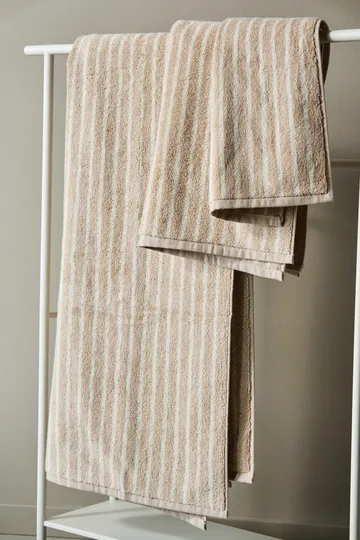 Set asciugamani Drift 4 pezzi - Beige-bianco - Scandi Living
