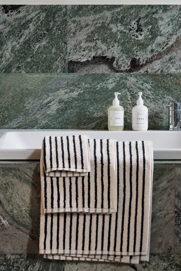 Set asciugamani Drift 4 pezzi - Bianco-nero - Scandi Living