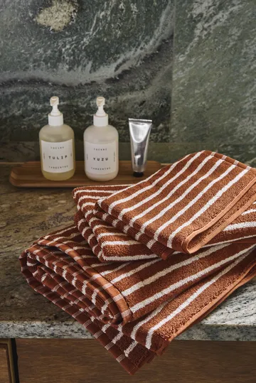 Set asciugamani Drift 4 pezzi - Marrone-bianco - Scandi Living