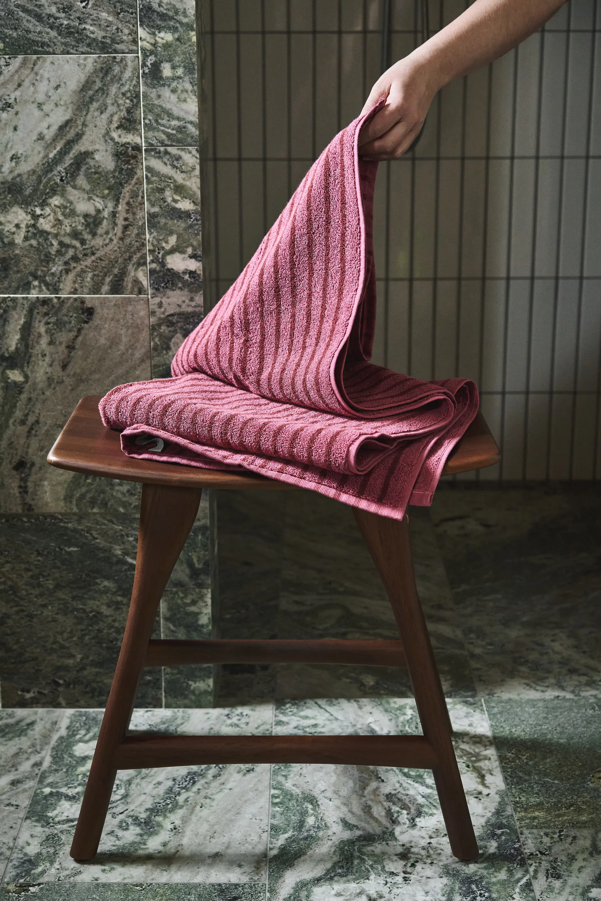 Set asciugamani Drift 4 pezzi - Rosa-rosso Scandi Living