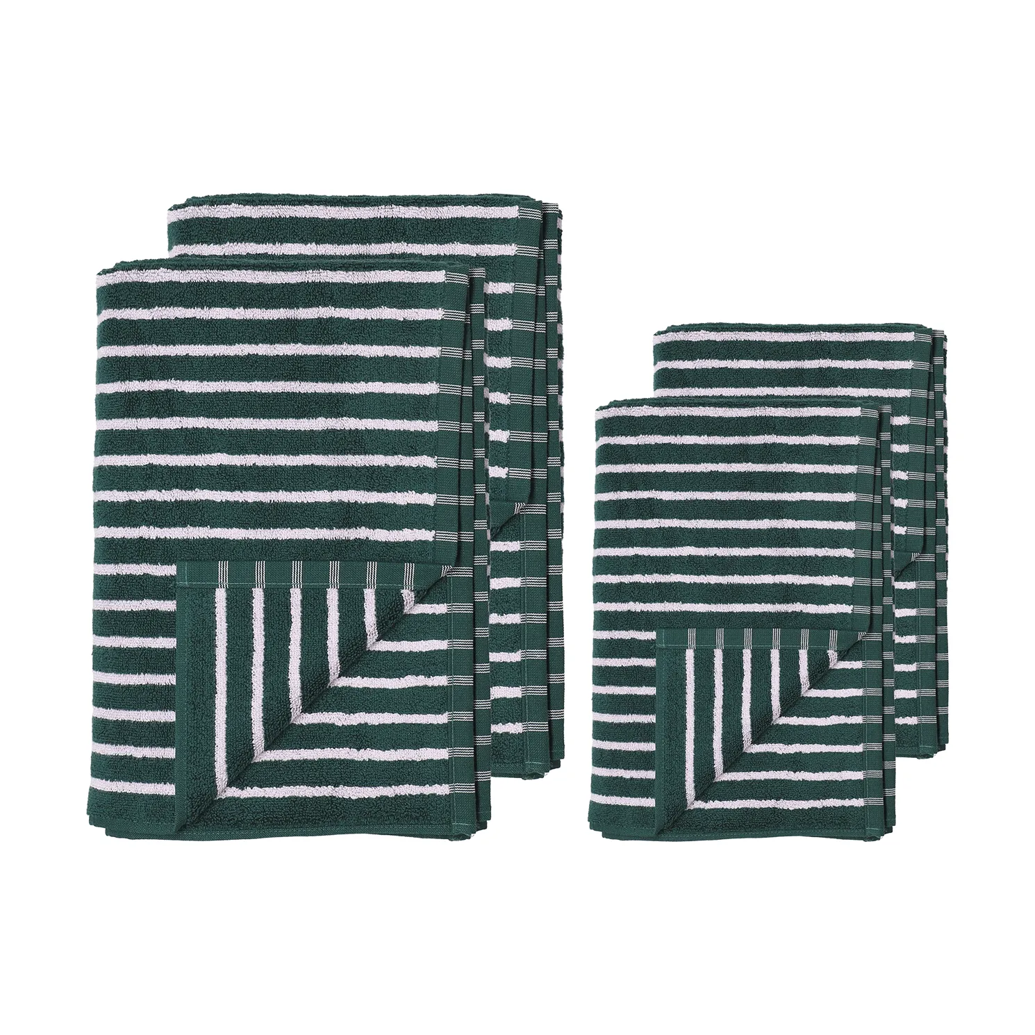 Set asciugamani Drift 4 pezzi - Verde-viola Scandi Living