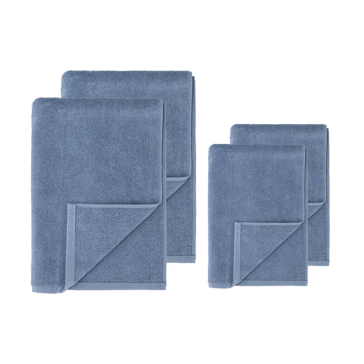 Set di asciugamani Drift 4 pezzi - Blu - Scandi Living