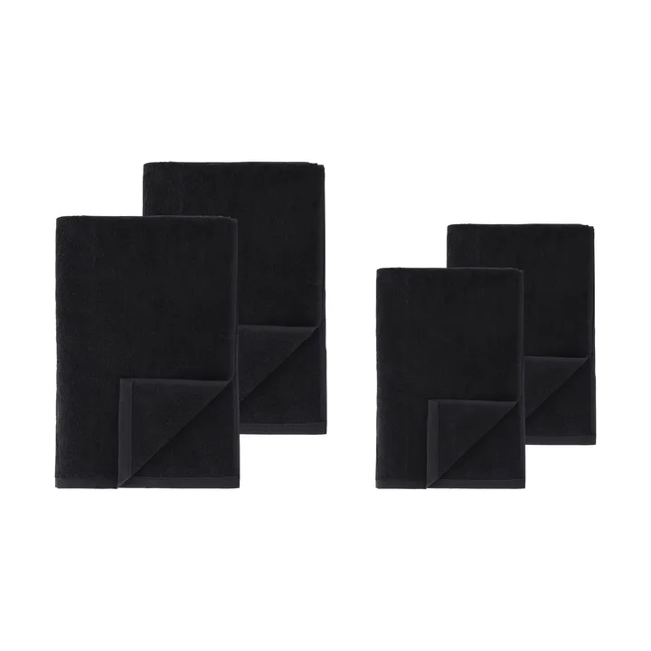 Set di asciugamani Drift 4 pezzi - Nero - Scandi Living