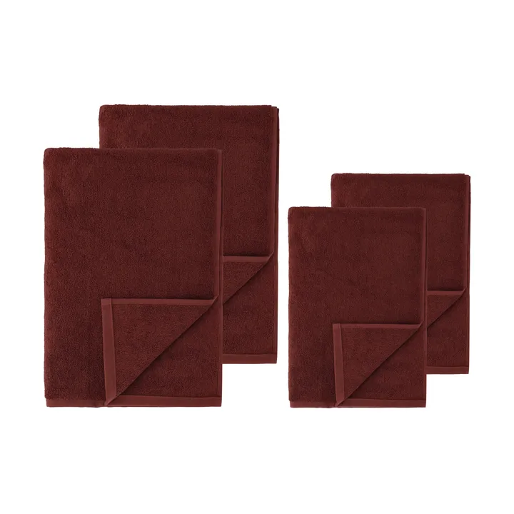 Set di asciugamani Drift 4 pezzi - Rosso - Scandi Living