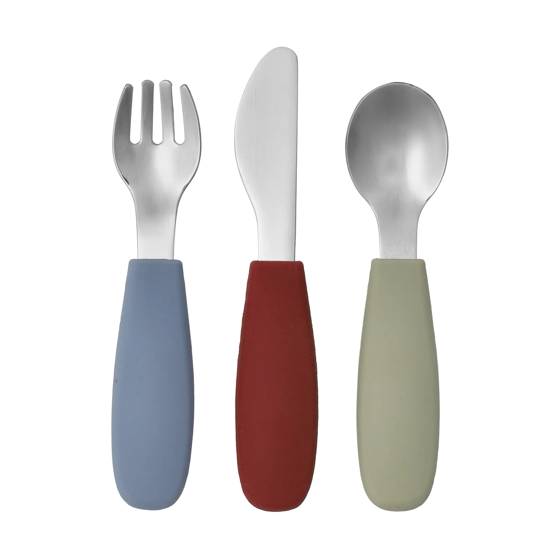 Set di posate in silicone 3 pezzi Dine, Verde-blu Scandi Living