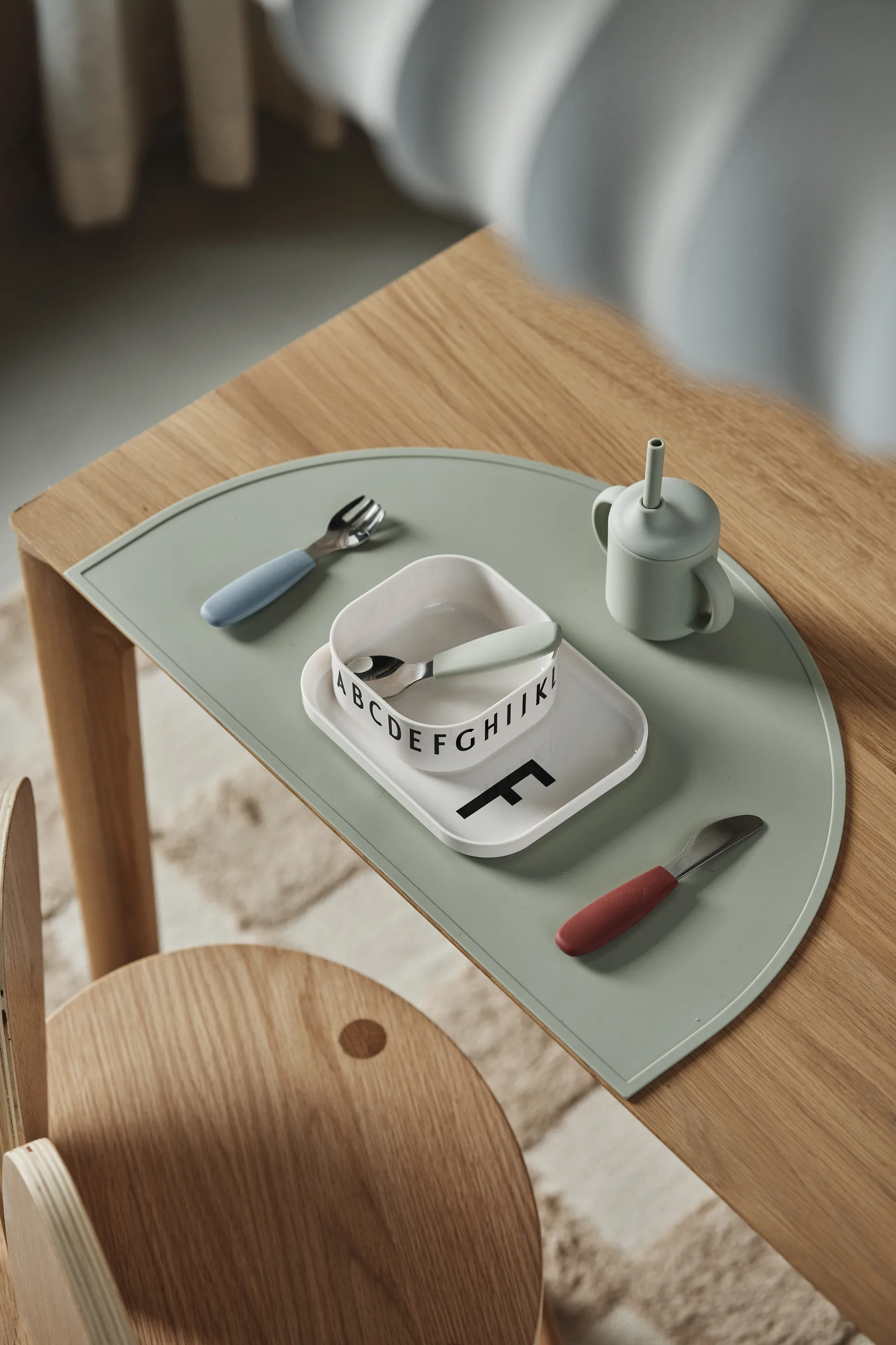 Set di posate in silicone 3 pezzi Dine, Verde-blu Scandi Living