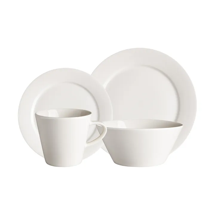 Set di stoviglie Kalk 16 pezzi - Bianco - Scandi Living