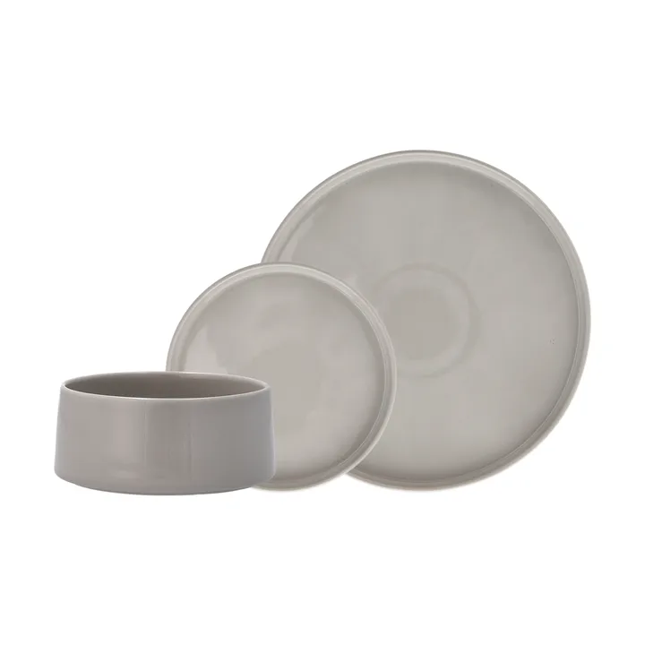 Set di stoviglie Taper 12 pezzi - Grigio chiaro - Scandi Living