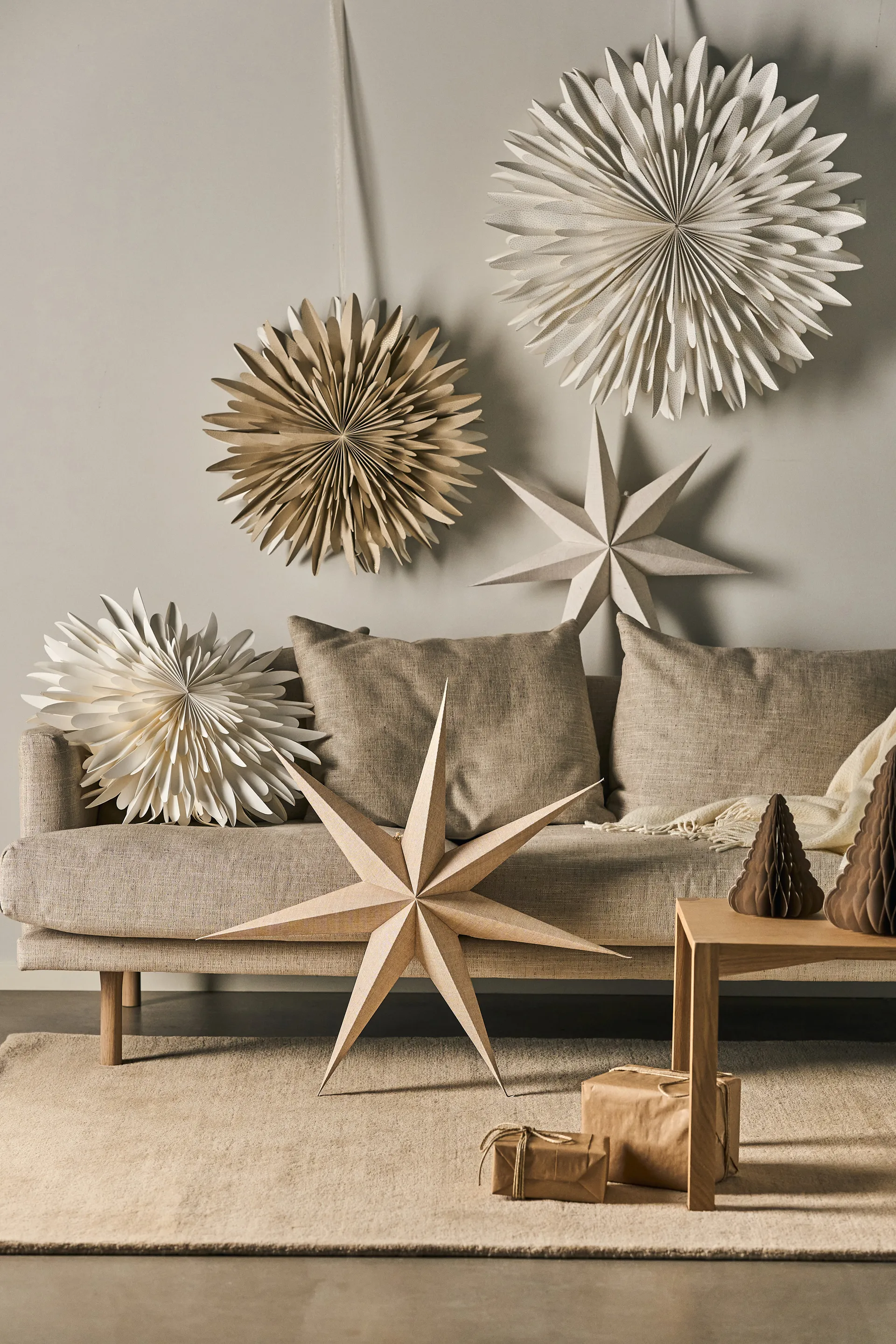 Stella dell'Avvento Luna Ø80 cm confezione da 2 - Bianco con pois,  Scandi Living