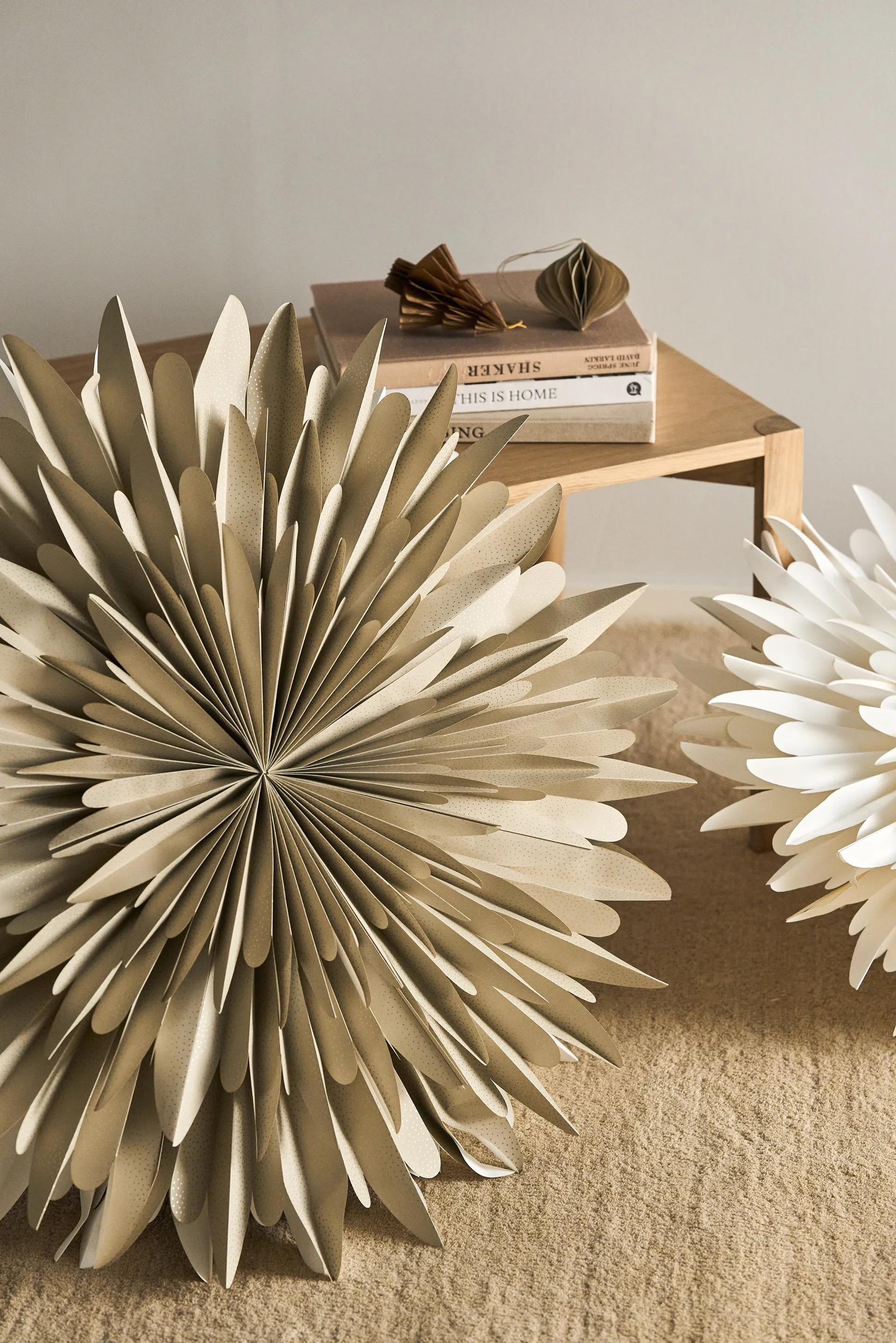 Stella dell'Avvento Luna beige con pois, 80 cm Scandi Living