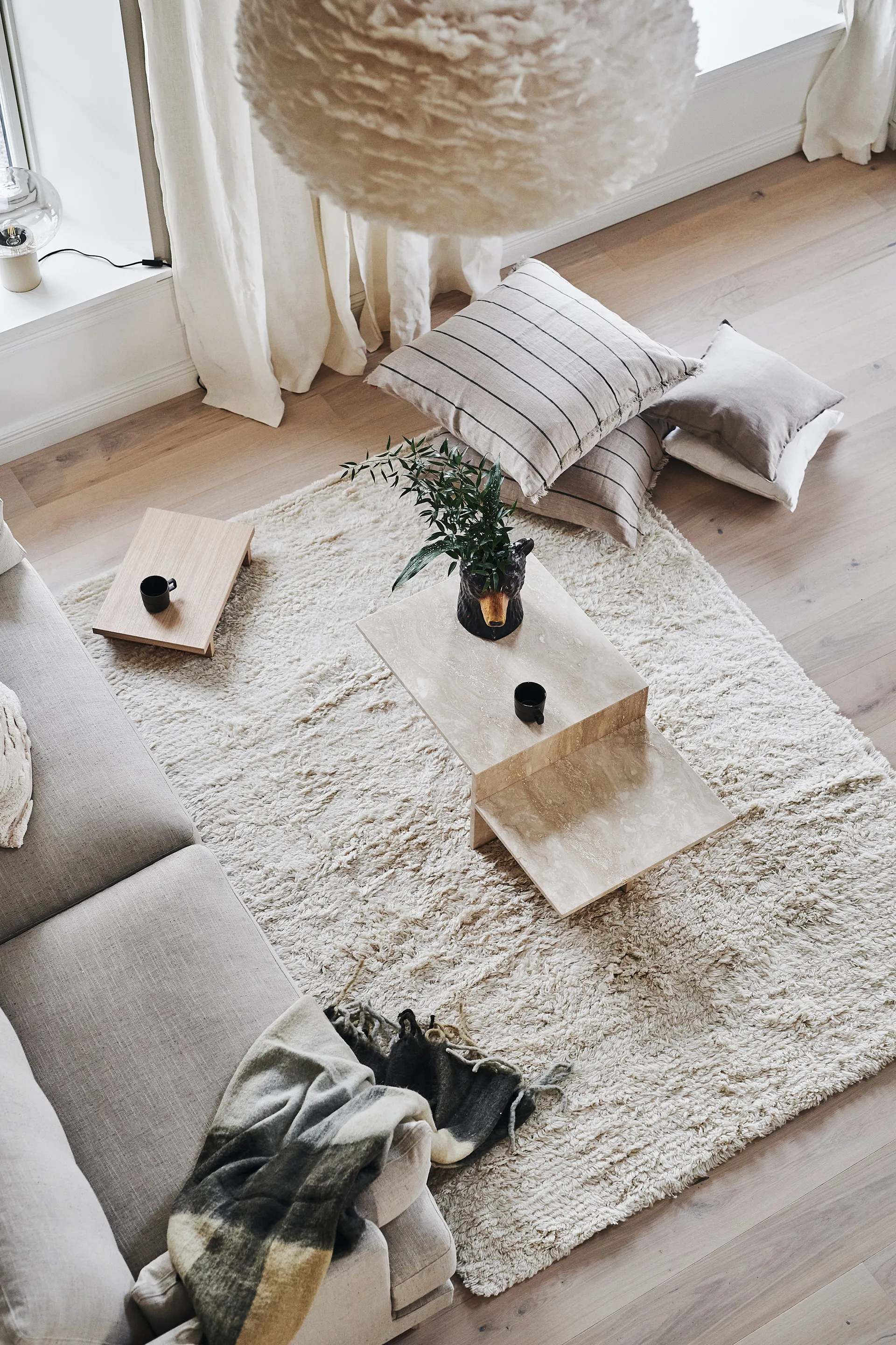 Tappeto in lana Cozy natural white, 170x240 cm Scandi Living