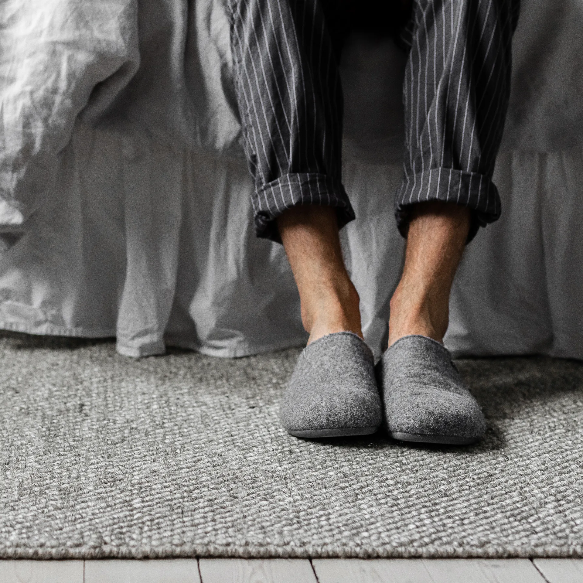 Tappeto in lana Flock nature grey, 200x300 cm Scandi Living