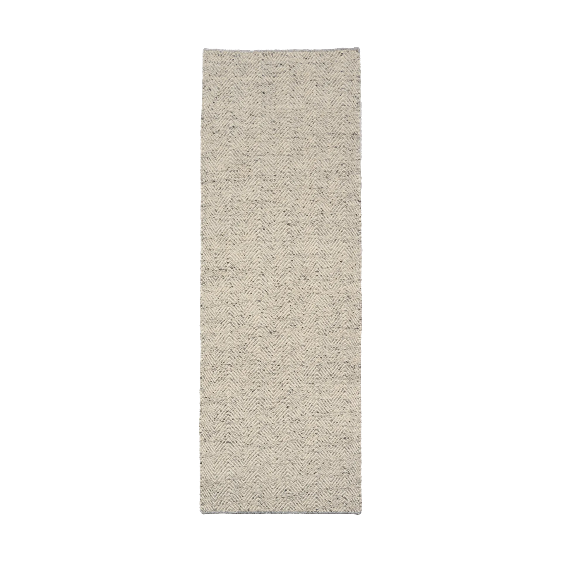 Tappeto in lana Furrow bianco naturale/grigio, 80x240 cm Scandi Living