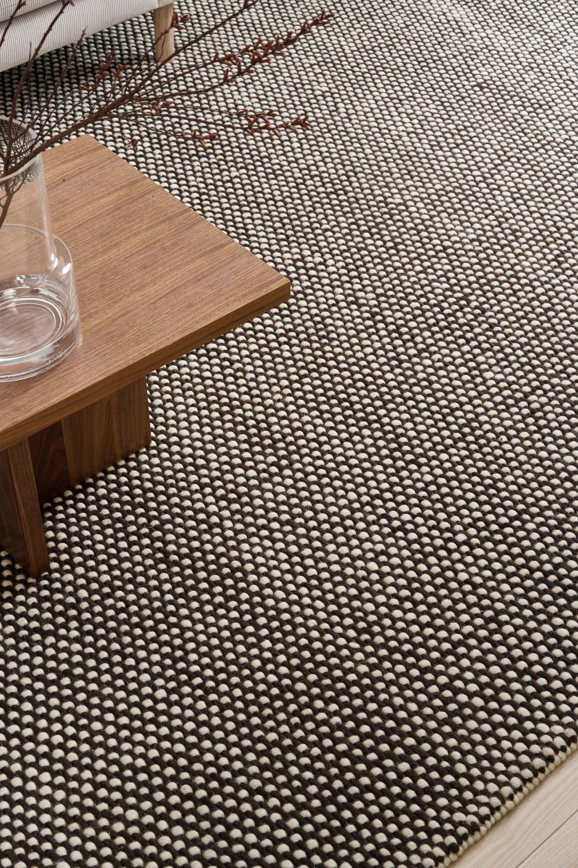 Tappeto in lana Hill, Bianco-marrone, 200x300 cm Scandi Living