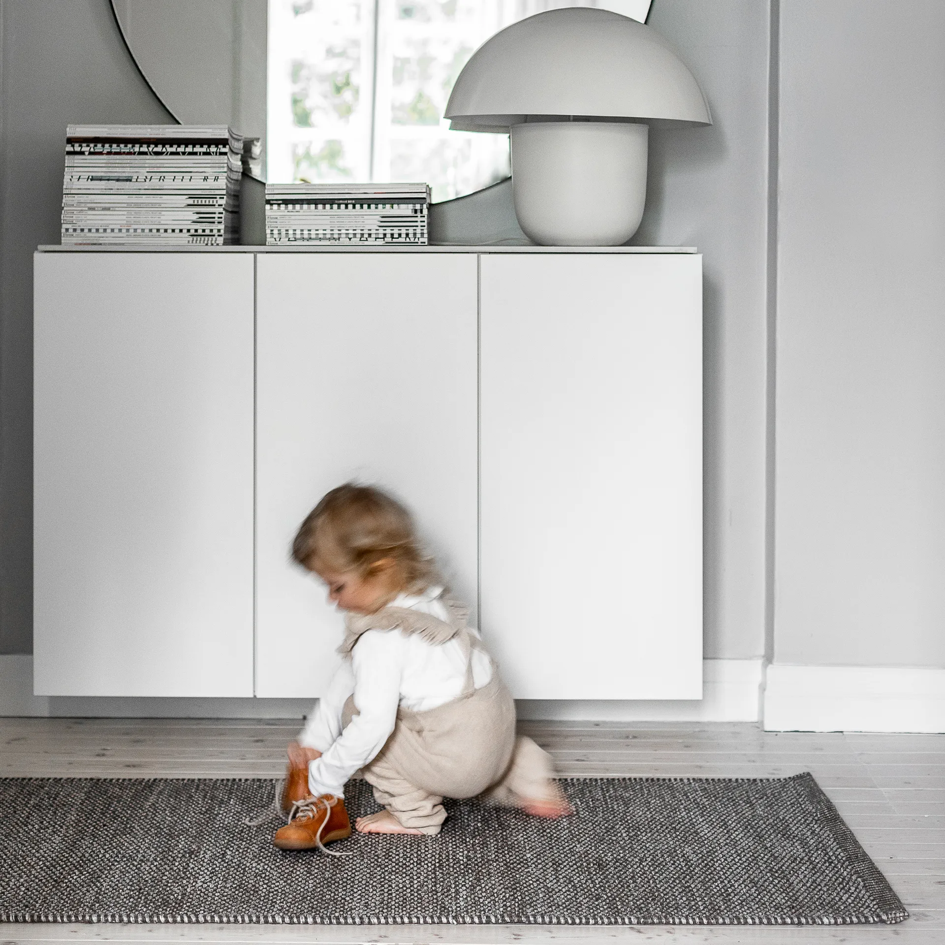 Tappeto in lana Lea nature grey, 80x240 cm Scandi Living