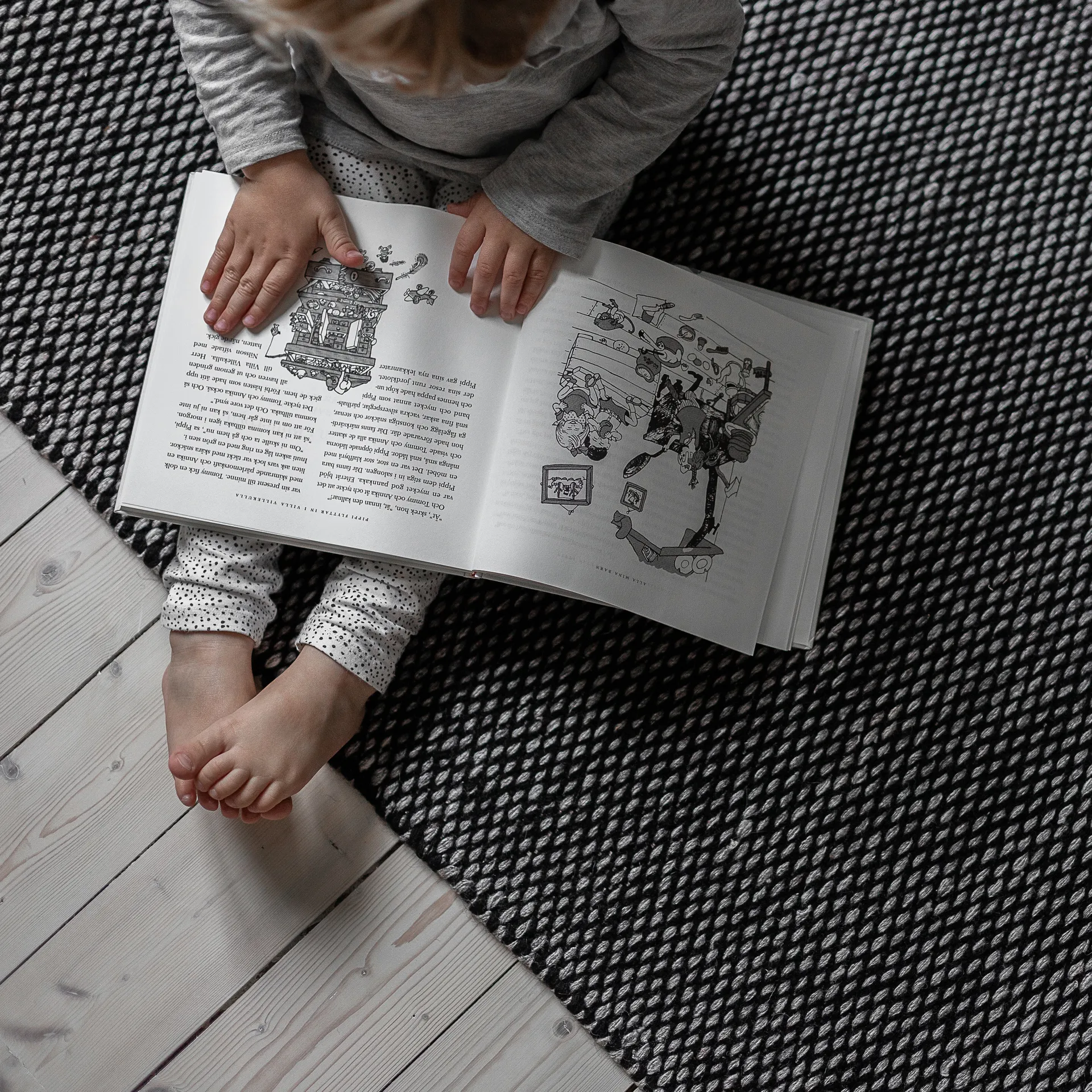 Tappeto in lana Lea nero, 200x300 cm Scandi Living