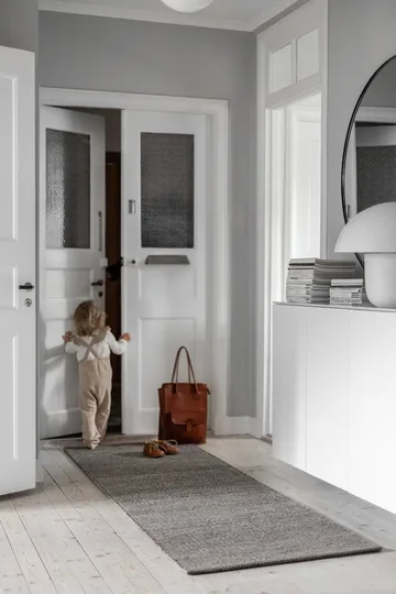 Tappeto in lana Lea nero - 80x240 cm - Scandi Living