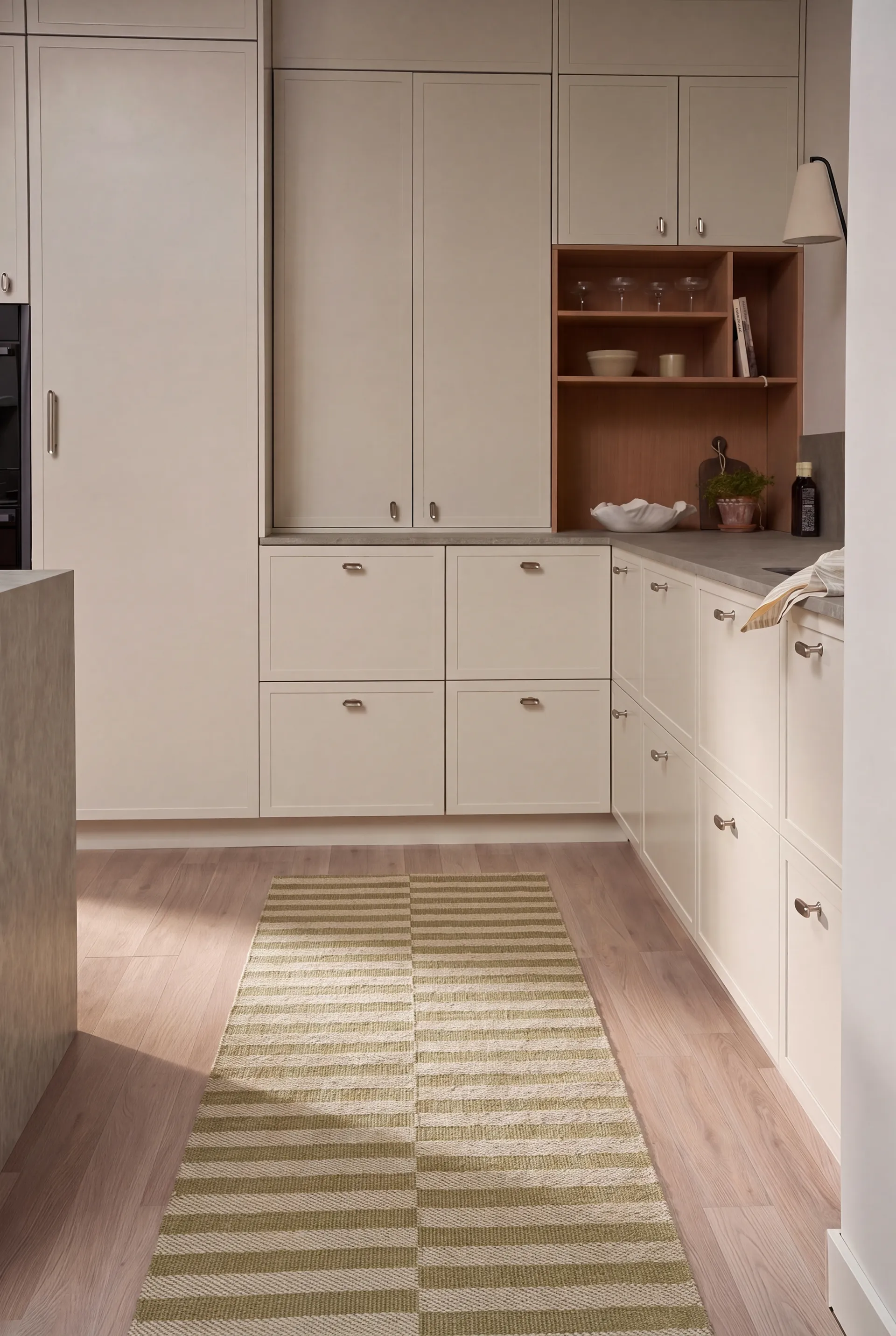 Tappeto Path da corridoio, Verde oliva, 70x200 cm Scandi Living
