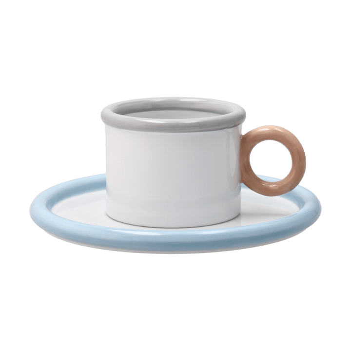 Tazza Chunky con piattino - Blu-grigio - Scandi Living