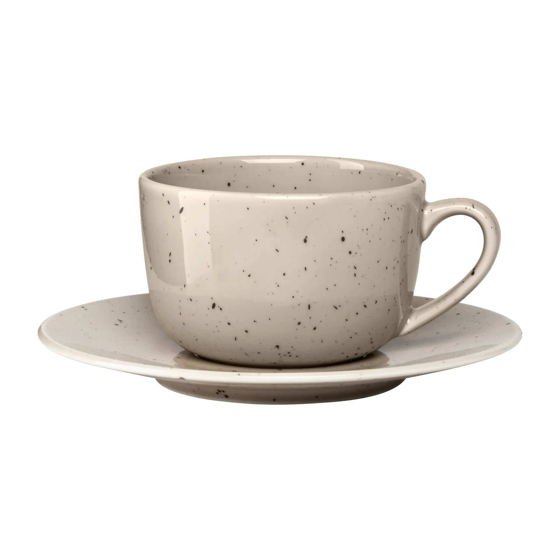 Tazza con piattino Freckle 26 cl, Beige Scandi Living