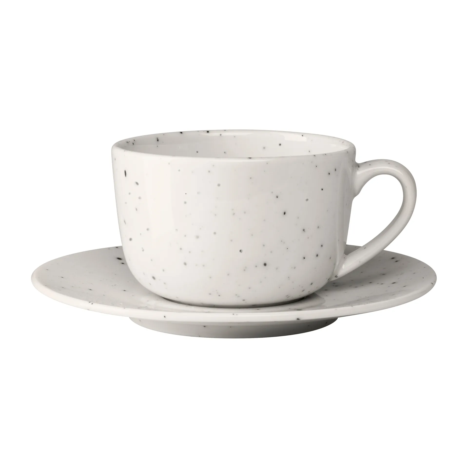 Tazza con piattino Freckle 26 cl, Bianco Scandi Living