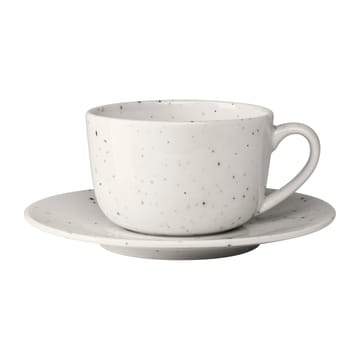 Tazza con piattino Freckle 26 cl - Bianco - Scandi Living