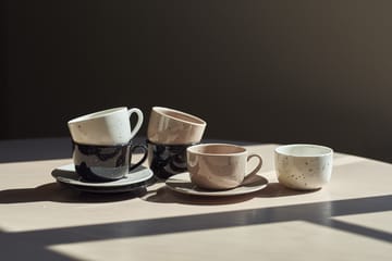Tazza con piattino Freckle 26 cl - Bianco - Scandi Living