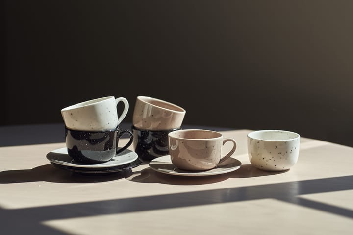 Tazza con piattino Freckle 26 cl, Bianco Scandi Living