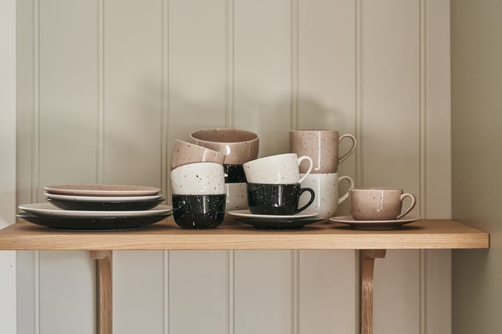 Tazza con piattino Freckle 26 cl, Bianco Scandi Living