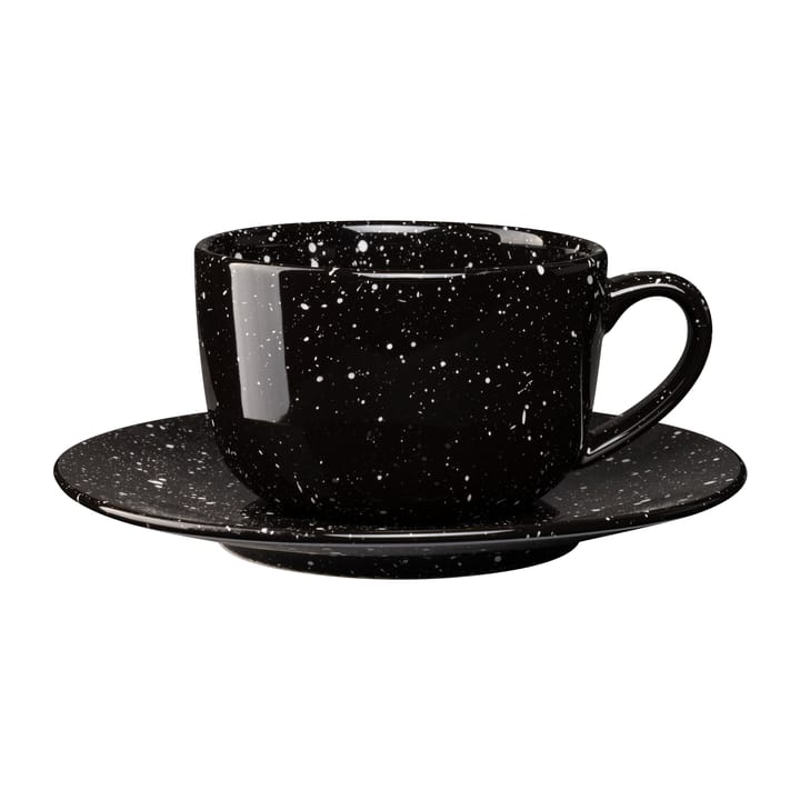 Tazza con piattino Freckle 26 cl - Nero - Scandi Living