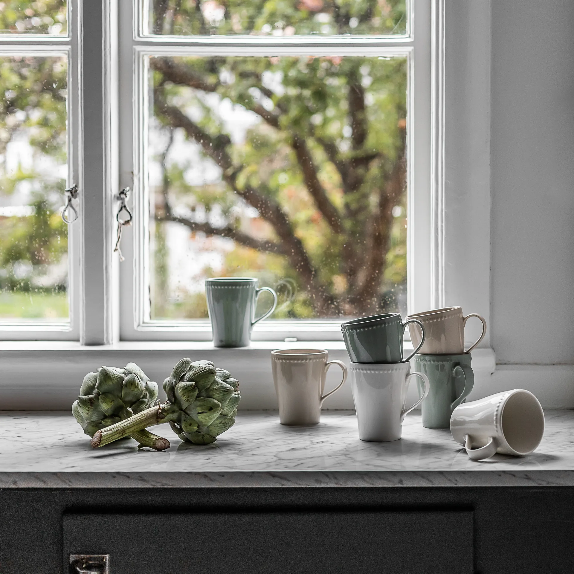 Tazza Dots 35 cl confezione da 4, Verde Scandi Living