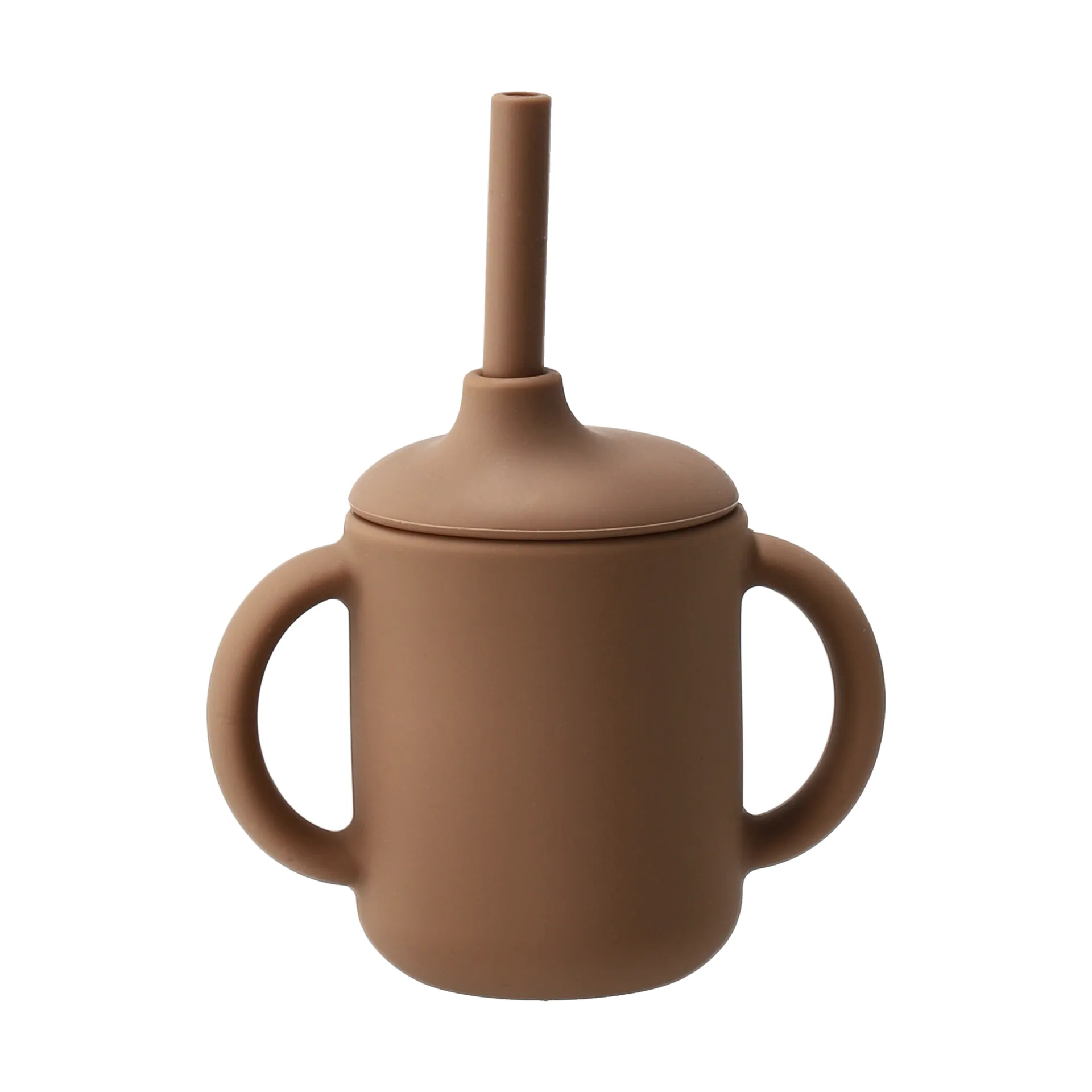 Tazza Idun con cannuccia in silicone 120 ml, Nocciola Scandi Living