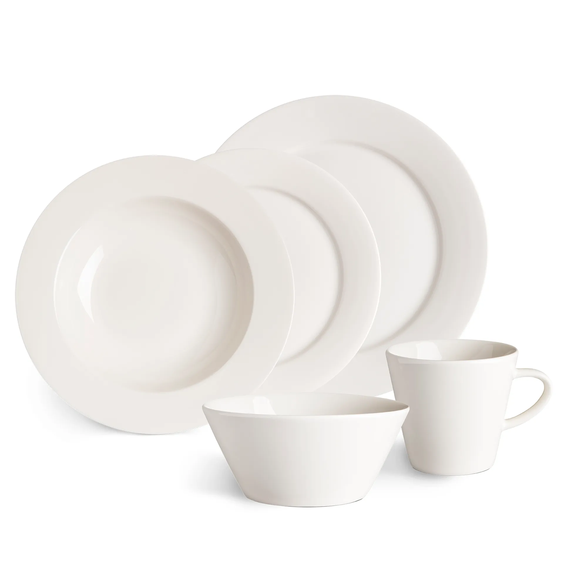 Tazza Kalk 30 cl confezione da 4, bianco Scandi Living