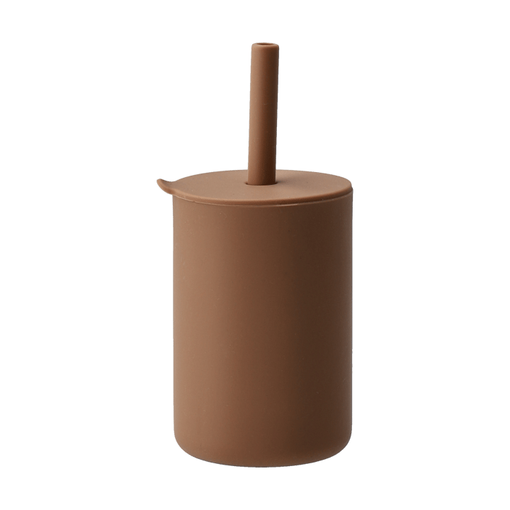 Tazza Vega con cannuccia in silicone - Nocciola - Scandi Living