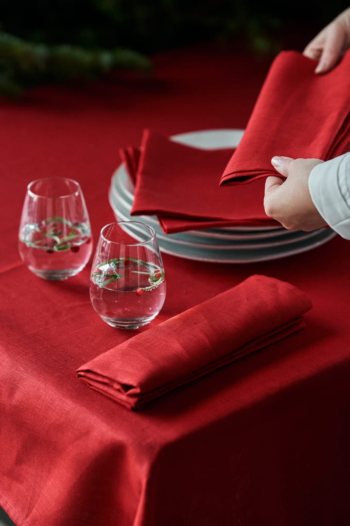 Tovaglia in lino Clean 145x350 cm , Rosso Scandi Living