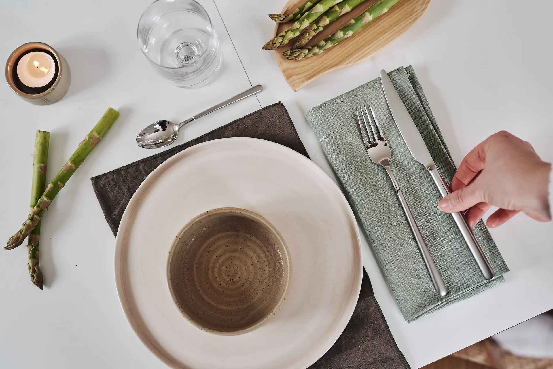 Tovaglioli Clean 45x 45 cm confezione da 4, dusty green Scandi Living