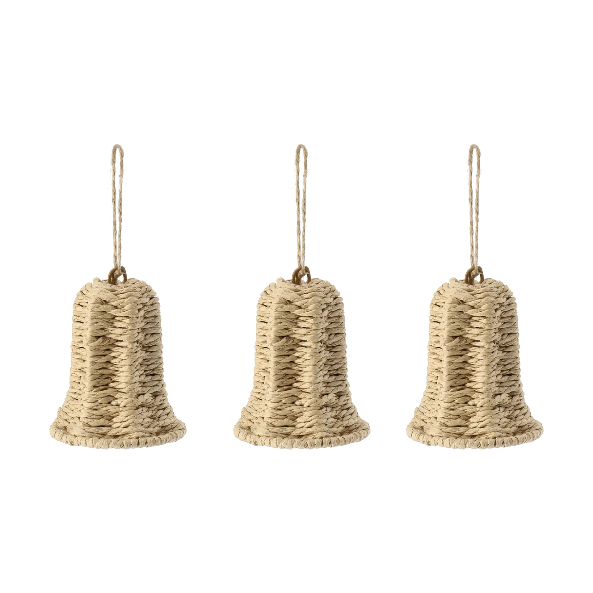 Twine decorazione per albero a forma di campana, set da 3, Naturale Scandi Living