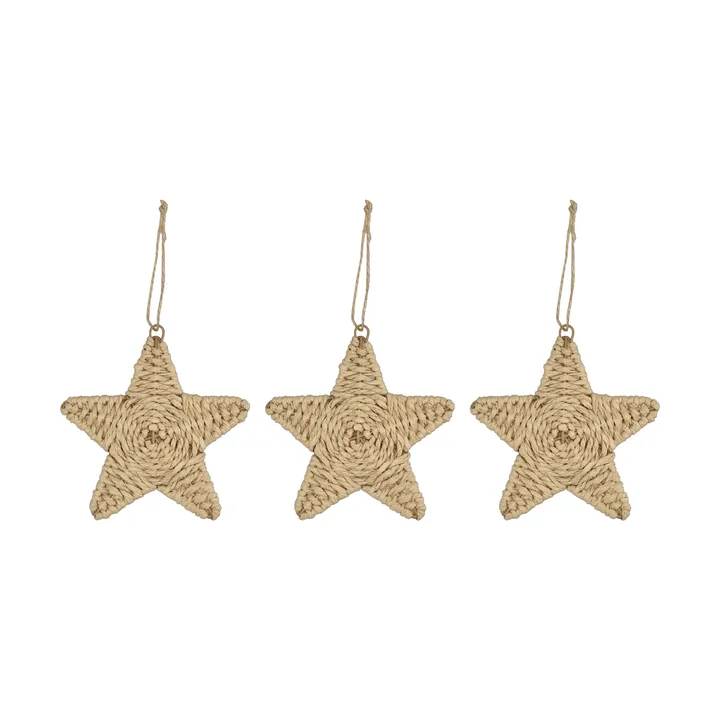 Twine decorazione per albero a stella, set da 3 - Naturale - Scandi Living
