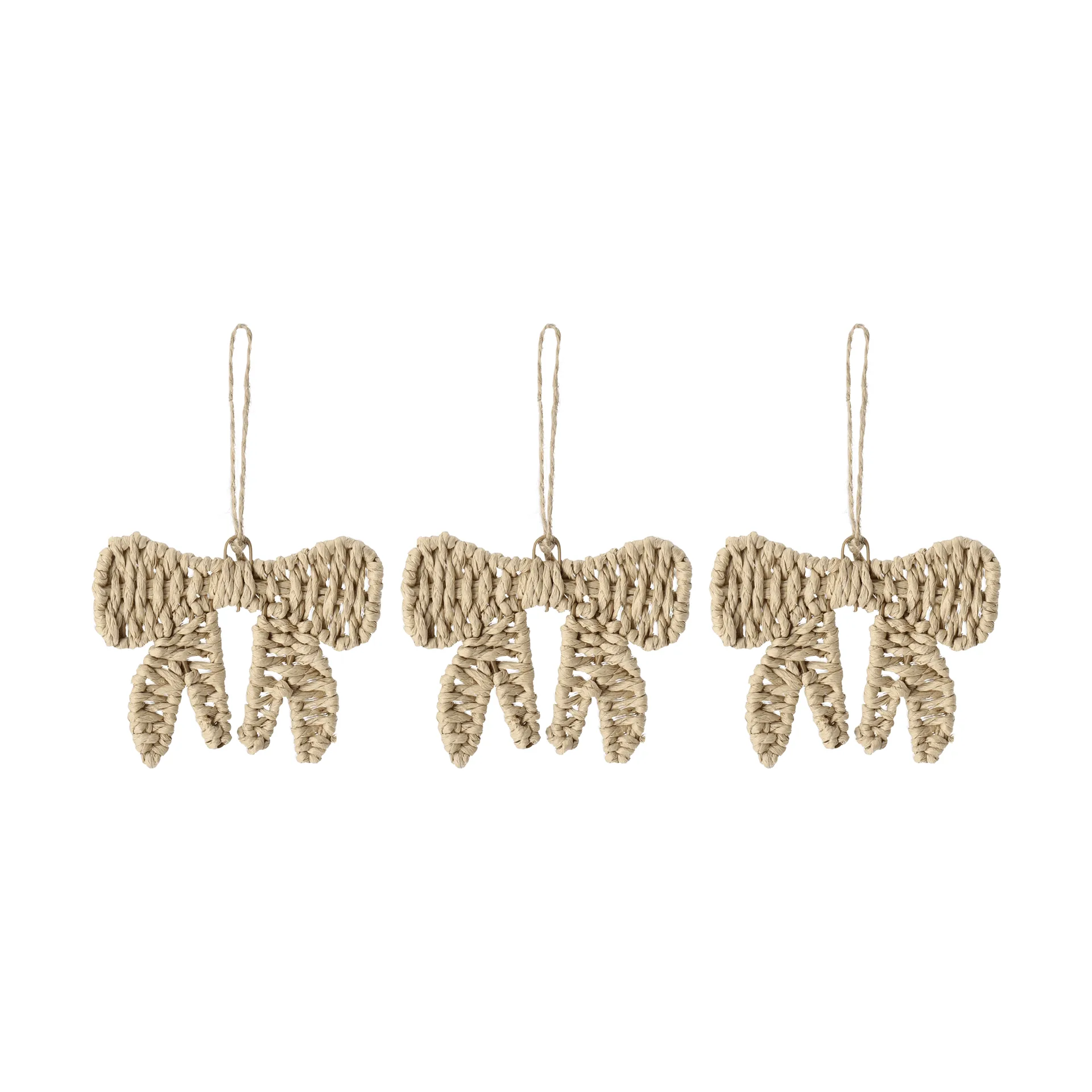 Twine decorazioni per albero a forma di fiocco, set da 3, Naturale Scandi Living