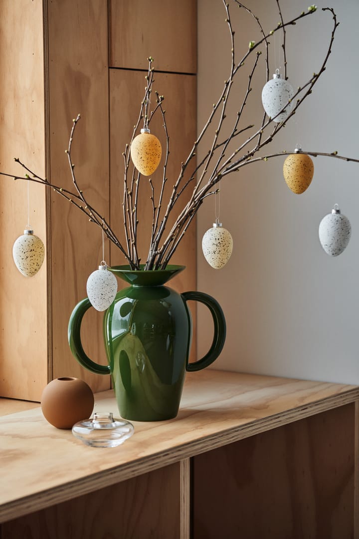 Uovo in vetro Brooding 8 cm, confezione da 6, Bianco Scandi Living