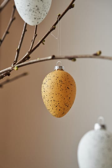 Uovo in vetro Brooding 8 cm, confezione da 6 - Giallo - Scandi Living