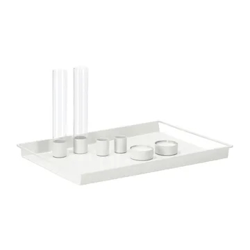 Vassoio con accessori Draw 22x32 cm - Bianco - Scandi Living